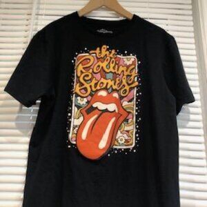 The Rolling Stones Unisex Black Graphic T-Shirt Size L Pre-Owned.
